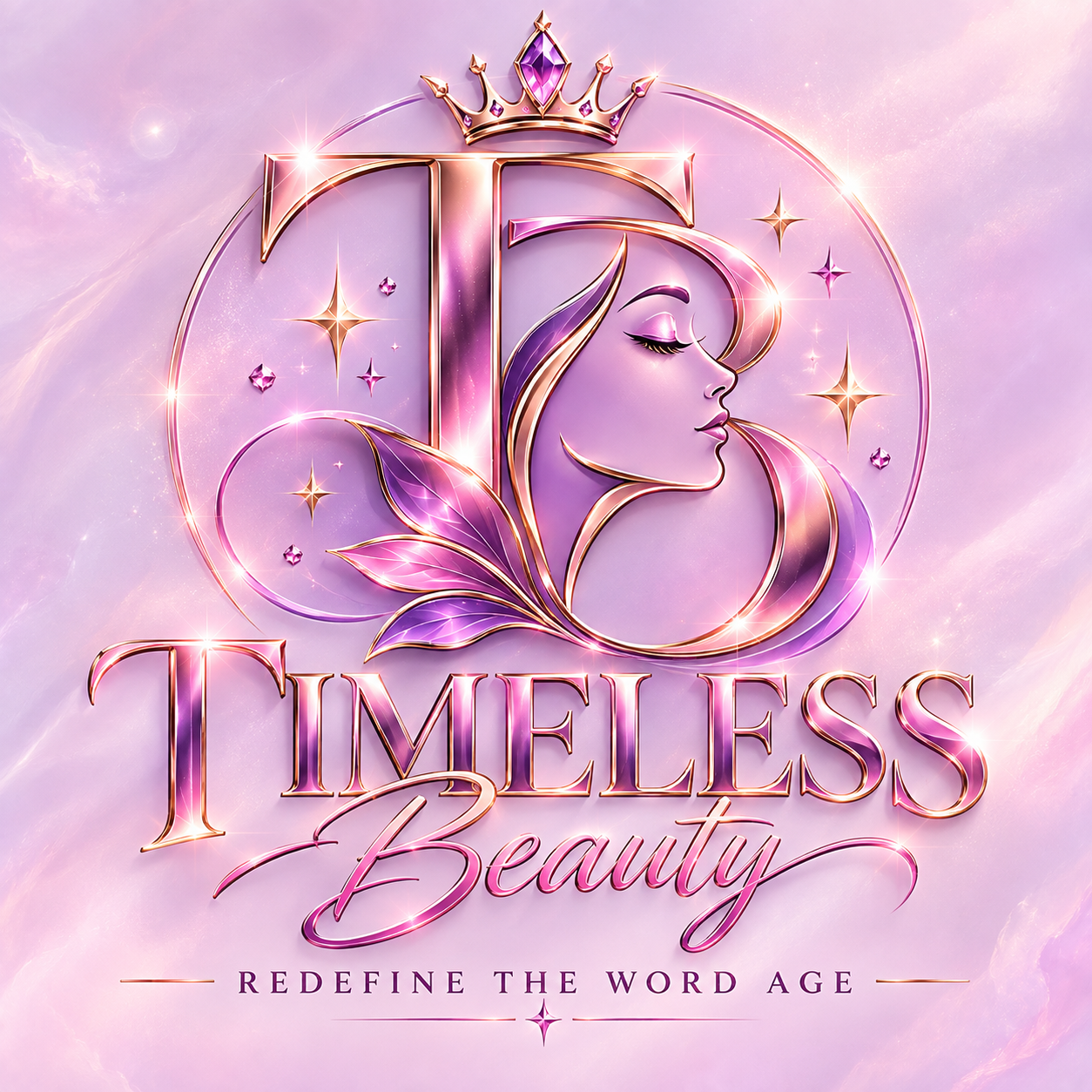 Timeless Beauty — crowned emblem of a woman's profile